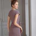 Women's Summer Casual T Shirt Dresses Tie Waist Business Causal Outfits (XL)