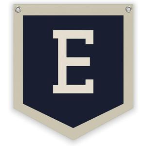 Lacama Toddler Boys Room DecorName Pennant Flag Banner, Vintage Baby Boy Nursery Wall Art for Toddler Bedroom Playroom KidsroomBaby Boy Christmas GiftsInitial Monogram E 12x14 in