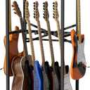 Guitar Stand for Multiple Guitars, Guitar Rack for Acoustic Guitar, Electric Guitar, Bass and Ukulele, Rustic Guitars Display Stand with 2 Guitar Hangers, Gold