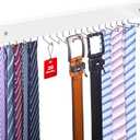 Tie Rack Wall Mounted, Belt Rack Tie Organizer for Men with 20 Storage Hooks, Non Slip 180 Degree Rotating Tie Holder Belt Hanger for Closet/Wall Mount