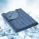 OIGAE Cooling Blanket for Hot Sleepers - Soft & Lightweight Summer Cold Blanket for Night Sweats | Perfect for Bed, Couch, Sofa (Dark Blue, Queen 90" x 90")