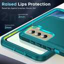 LeYi for Samsung Galaxy S21-FE-5G Case: S21 Fe Phone Case with 1 Pack Screen Protector, Samsung Galaxy S21 FE Case 3 in 1 Rugged Shockproof Android Cover Funda para S21FE, Teal