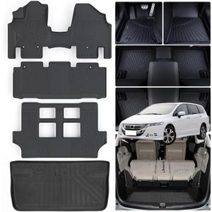 Floor Mats & Cargo Liners for 2011-2017 Honda Odyssey TPE All Weather Protection Car Floor Mats with Trunk Mat Waterproof Interior Accessories