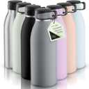 SipX Triple-Insulated Stainless Steel Water Bottle - 32oz. With Cover Lid, BPA-Free Reusable Insulated Water Bottle Keeps Cold For 24 Hours, (Grey)