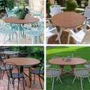 misaya Round Fitted Tablecloth with Elastic Edge, 100% Waterproof Oil Proof Plastic Table Cover, Vinyl Flannel Backed Tablecloth Fits 36"-44" Round Tables for Dinner, Outdoor, Picnic, Oak Wooden Grain