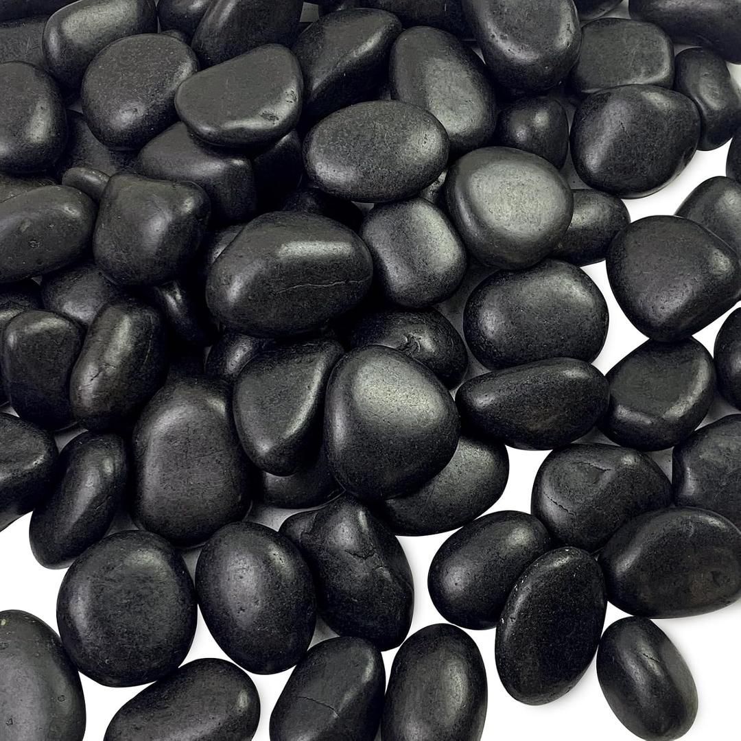 FANTIAN 40 lbs Black River Rocks for Outdoor Landscaping, 1-2 Inch Decorative Black Pebbles Stones for Planter, Garden Rocks, Vase, Home Dcor, Plant Rocks, Paving Stones and Fountain