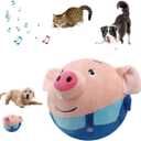 Active Moving Pet Plush Toy Interactive Dog Toys, Squeaky Moving Dog Ball Toy, Washable Cartoon Pig Plush Sound Electronic Dog Toy, Shake Bounce Boredom Talking Toys for Dog Pets Cats1