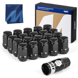 Orion Motor Tech 12x1.5 Lug Nuts Black 20 Piece, M12x1.5 Wheel Lug Nuts Compatible with 2006-2020 Fusion, 2000-2019 Focus, 2001-2023 Escape Aftermarket Wheel