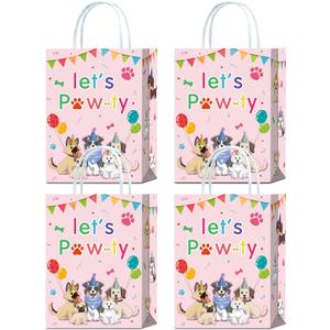 YanZonic 16Pcs Lets Pawty Bags - Pet Friendly & Sturdy Puppy Birthday Decorations for Girls - Cute Pawty Birthday Decorations & Lets Pawty Birthday Decorations & Dog Cat Birthday Party
