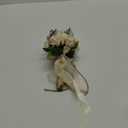 CEWOR Wedding Bouquets for Bride Bridesmaid, White Champagne Artificial Roses Flowers Wedding Decoration (7.5in)