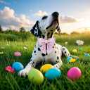 Maca Bates Rabbit Foot Dog Collar with Sailor Bow Tie for Large Girl Boy Dogs, Pink Bunny Pattern,Adjustable Durable Soft Breakaway Collars Easter Day Gift for Male Female Puppy