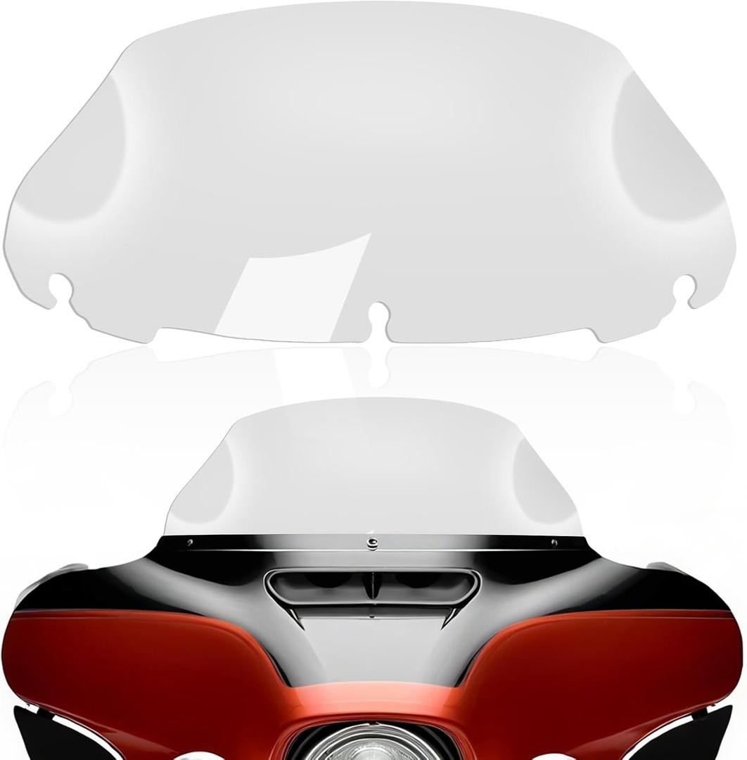 9" Clear Motorcycle Wave Windshield Windscreen Wind Splitter Compatible For 2014-2023 Harley Davidson Touring Street Glide Electra Glide Ultra Limited Tri Glide Flht Flhx Flhtk Flhtc Flhtcu