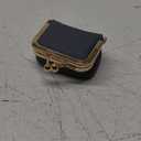 Genuine Leather Mini Jewelry Box, Portable Vintage-Inspired Genuine Leather Coin Purse Jewelry Case with Kiss Lock, Mini Travel Ring Box for Women for Earring/Ring/Necklace/Bracelet(Blue)