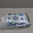 misaya Round Fitted Tablecloth with Elastic Edge, 100% Waterproof Oil Proof Plastic Table Cover, Vinyl Flannel Backed Tablecloth Fits 45"-56" Round Tables for Dinner, Outdoor, Picnic, Navy Mandala