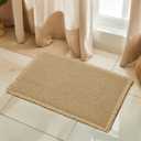 SUBRTEX Waffle Braided Bath Mat, 16" x 24" Soft Waffle Bath Rugs, Absorbent Non Slip Bathrooom Mats, Machine Washable Area Rug for Bathroom, Quick Dry, Khaki