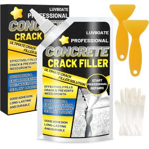 Concrete Crack Filler, 1.5LB High Elasticity Self Leveling Cement Crack Filler, Slab Concrete Waterproof Repair Sealant for Driveway, Walkway, Patio, Joint, Indoor and Outdoor - Grey (24.7oz)