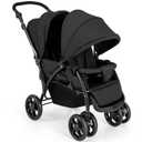 Double Stroller Foldable Baby Twin Lightweight Travel Stroller Infant Pushchair Black