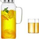 Jugs Cool Water Jug Set Heat-Resistant Glass Jug Multi-Purpose Jug Jug with Lid Large Capacity Jug Transparent Jug Filter Tea Jug 1300ml 1700ml (Color : Clear Size : 10 * 22 * 9cm)