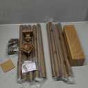 Wooden Curtain Rods for Windows 32-45 inches Curtain Rod Diameter 1 Inch, Wood Decorative Treatment Single Window Curtain Rods - Square Imitation Wood Grain Finial 2 Pack
