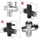 Brass Faucet Adapter Diverter Valve, Faucet Sink Aerator Adaptor to Garden Hose Connector for Kitchen Bathroom Washing (Black, F22-A)
