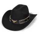 Western Cowboy Hat for Men Women Classic Roll Up Fedora Hat with Buckle Belt(Size:S-M)