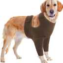 IDOMIK Recovery Sleeve for Front Leg, Adjustable Dog Leg Sleeves to Stop Licking, Breathable Surgery Recovery Suit, Dog Elbow Braces Alternatives, Khaki, XL (XL(Chest Girth:24.80"-29.92"))