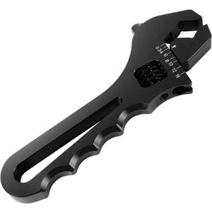 Adjustable AN Wrench 3AN-16AN - Lightweight Aerospace Aluminum, Black Anodized Finish for AN Hose & Fuel Line Fittings (Non-Scratch Jaw)