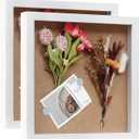 Muzilife 10x10 Shadow Box Picture Frame 2-Pack Wood 3D Picture Frame with Glass Cover Display Case for Medals, Wedding Memories, Tickets, and Photos, White