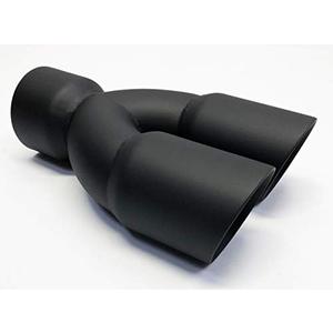 Exhaust Tip Long Round Double Wall Matte Black Stainless Wesdon Exhaust Tip