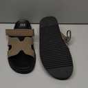 Madden NYC Women's Footbed Sandals Suede, Beige, Size 10
