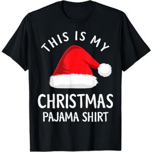 This Is My Christmas Pajama Shirt Funny Christmas T Shirts T-Shirt, XL