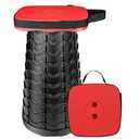 Outward Gear Upgraded Folding Stool Heavy Duty 550lbs Load Capacity Collapsible Portable Sturdy Telescopic Stool for Camping Travel Hiking (Red)