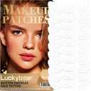 2 x Face Glitter Freckles, Silver Tattoo Makeup Patches, Stardust Speckles Sparkle Beauty Waterproof Fake Freckle for Holiday Dance Music Party Makeup - 10 Count