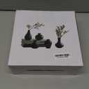 Small Black Vases, Ceramic Bud Vase Set of 5, Mini Pottery Vases for Pampas Grass, Flowers, Decorative Vases for Home Modern Decor, Rustic Decor, Veses for Living Room Dining Table Shelves