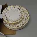 Lullaby 120PCS White Paper Plates, Disposable Gold Paper Plates, 60pcs Dinner Plates 9"60pcs Dessert Plates 7", Party Plates with Golden Dot for Birthday, Gathering and Graduation