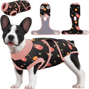 PetWarm Recovery Suit For Male Dogs Neutered, Recovery Suit for Female Dogs, Professional Dog Recovery Suit Abdominal Wounds Bandages Female Male Dog Onesie for Spay Neuter, Galaxy pattern, Orange, XL (X-Large (Back:20.1-24.8'', Weight:42-75LB))