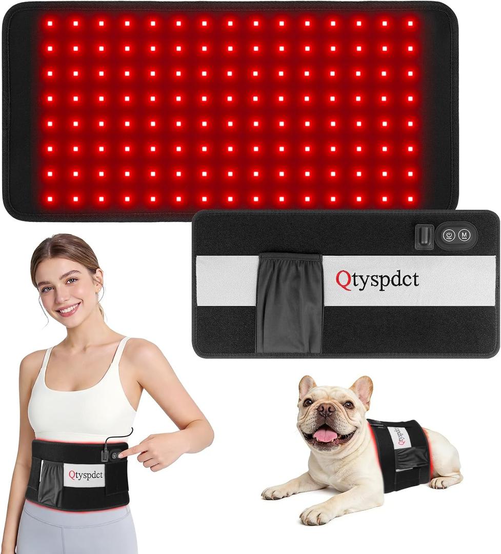 Red Light Therapy for Body, 660nm 850nm Triple Chip LED 16" Infrared Red Light Therapy Pad Belt Wrap for Neck Shoulder Stomach Waist Back Knee Muscle