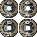 VEVOR Electric Trailer Brake Assembly, 12" x 2", 2 Pairs Self-Adjusting Electric Brakes Kit for 7000 lbs Axle, 5-Hole Mounting, Backing Plates for Braking System Part Replacement (2 Right + 2 Left)