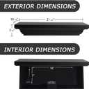 Concealment Gun Shelf with Hidden Trap Door with RFID Lock, Black Floating Shelf for Living Room, 21 1/4 inches W x 10 1/4 inches D x 3 1/2 inches H