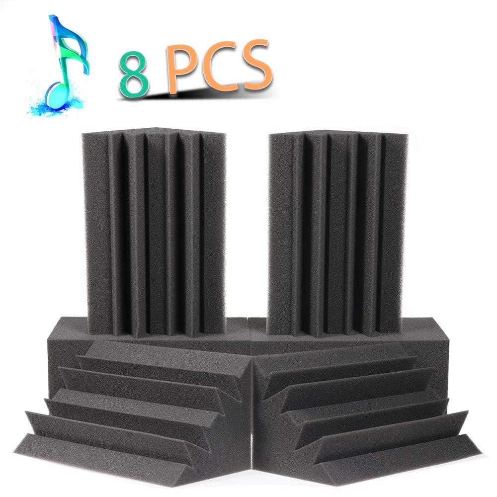 Acoustic Panels Bass Trap Studio Corner Wall Studio Foam Sound Proof Panels Noise Dampening Foam 8 Pack-8.3" 4.7" 4.7"