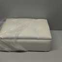 ALeesing Vanity Stool with Storage, Velvet Makeup Stool with Flip Top, Square Ottoman Chair with Metal Legs & Adjustable Feet for Bedroom Living Room, White