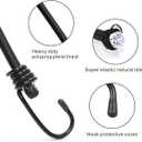 BEXSLE Bungee Cords with Hooks, Heavy Duty Outdoor Elastic Bungee StrapsNo Odour Industrial Grade Bungee Rope for Securing Tarps, Luggage, Tents, Bikes or Garden Tidying 24inch 4Pcs (Black)