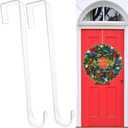 15 Wreath Hangers for Front Door,2 Pack Over the Door Hooks Fall Christmas Wreath Hanger Halloween Wreath Holder Easter Door Hangers ,Non Scratch Welcome Sign for Front Door Home Dcor Inside Outside
