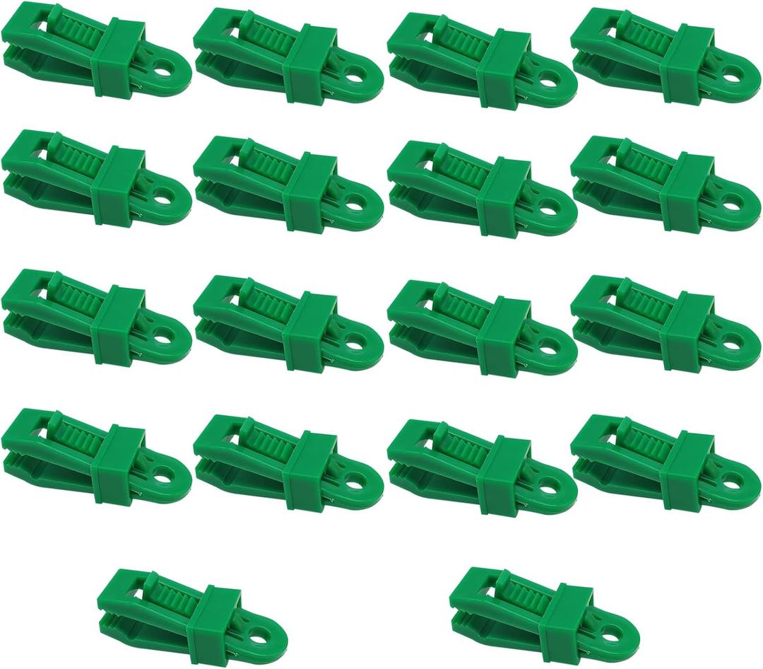 Heavy Duty Tarp Clip, 18 Pieces Lock Grip Clamps Tighten Tent Clip Fit for Awnings, Outdoor Camping, Car Cover, Green