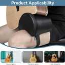Guitar Rest Cushion, Soft Sponge & PU Leather with Straps (Nonadjustable), Guitar Cushion Leg Support, Relief Your Thigh, Black Foot Stool for Acoustic Guitars Players Musical Instruments Accessories