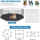 Dog Pen Pet Playpen Dog Fence Indoor Foldable Metal Wire Exercise Puppy Play Yard Pet Enclosure Indoor Outdoor 8 Panels 24 Inch with Bottom Pad/Top Cover (Black with Bottom pad)