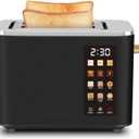 SEEDEEM Toaster 2 Slice, Touch Control Screen, Smart Stainless Toaster, 6 Shade Setting, 6 Bread Selection, Countdown, Removable Crumb Tray, 900W, Matte Black