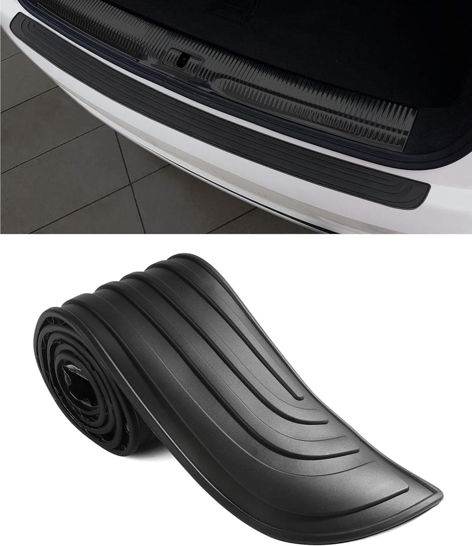 Rear Bumper Protector,Car Accessories Exterior Rubber Non-Slip Car Bumper Protector,35.23x2.83inch Bumper Protection Strip with Strong Adhesive for Protecting Trunk,Fits Most Cars (Black)