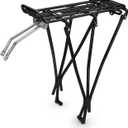 Flexzion Bike Rear Rack - 110lb Capacity Adjustable Aluminum Bicycle Cargo Carrier for 26-28 Inch Wheels Universal Luggage Platform for City Commuter & Touring Rides with Hardware Included