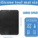 Silicone Griddle Mat for Blackstone Grill, 15.75x11.81in Heat Resistant BBQ Tool Cover Pad Griddle Accessories for Outdoor Grilling Camping Cooking Replacement Part (Black)